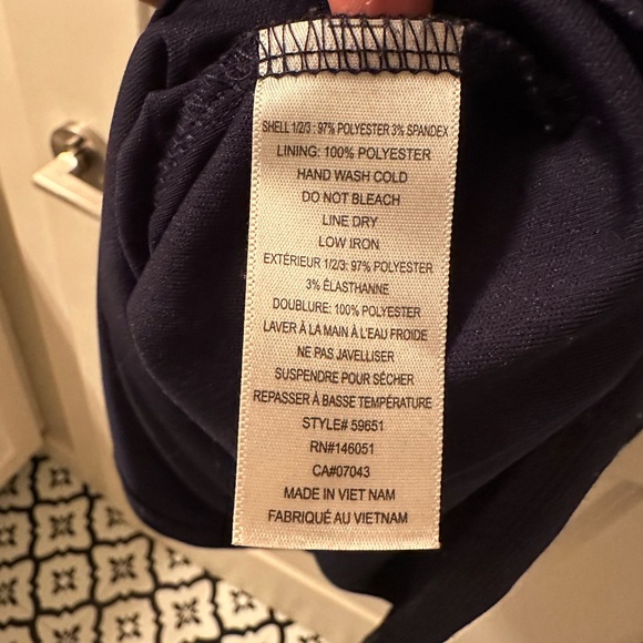 Retro style blue navy midi dress with stripes - Picture 3 of 5